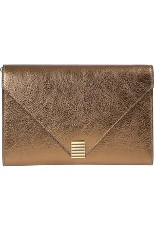 Lanvin Tassen, Dames, Bruin, ONE Size, Leer, Metallic Leren Concerto Arpège Handtas