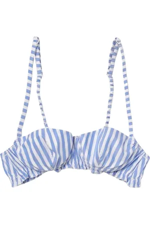 Serafini Ondergoed, Dames, Blauw, S, Katoen, Gestreepte Sweetheart Beha
