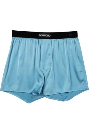 Tom Ford Ondergoed, Heren, Blauw, M, Luxe Zijden Boxershorts Nachtkleding
