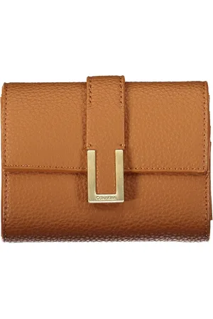 Calvin Klein Accessoires, Dames, Bruin, ONE Size, Polyester, Bruine Polyester Portemonnee met Muntvakje en Kaartsleuven