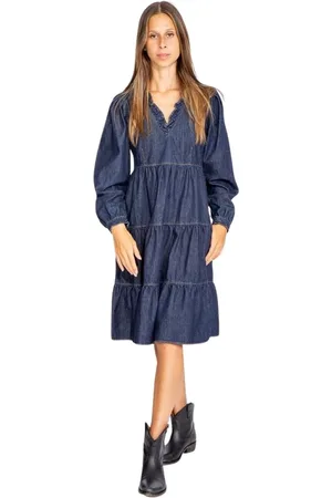 Moschino Kleedjes, Dames, Blauw, S, Katoen, Chique donkerblauwe spijkerjurk