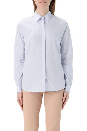 FAY Blouses & Shirts, Dames, Wit, S, Katoen, Elegante Gestreepte Lange Mouw Shirt