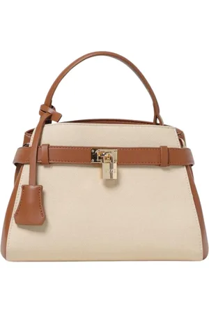 V°73 Tassen, Dames, Bruin, ONE Size, Zwarte Canvas Schoudertas