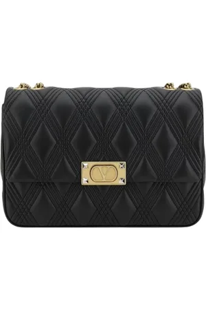 VALENTINO GARAVANI Tassen, Dames, Zwart, ONE Size, Leer, Stud Quilted Leren Schoudertas