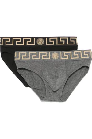 VERSACE Ondergoed, Heren, Zwart, S, Ondergoedpak met kenmerkende Greca-details