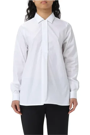 FAY Blouses & Shirts, Dames, Wit, M, Katoen, Witte Katoenen Overhemd Relaxte Pasvorm