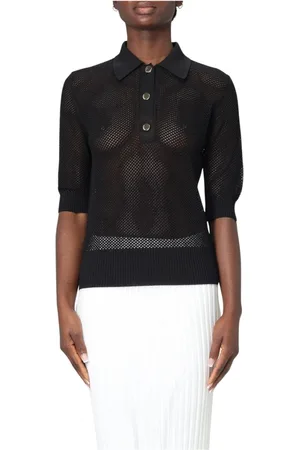 Sportmax Tops, Dames, Zwart, S, Witte Kabeltrui voor Vrouwen