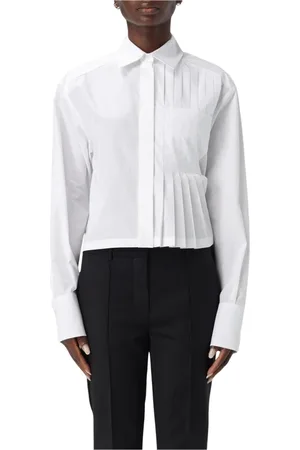 Sportmax Blouses & Shirts, Dames, Wit, S, Katoen, Witte Katoenen Poplin Overhemd