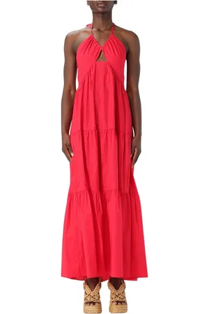 Twin-Set Kleedjes, Dames, Rood, XS, Elegante Zwarte Jurk met Kantdetail