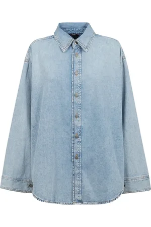 haikure Blouses & Shirts, Dames, Blauw, M, Denim, Oversized denim shirt Ofelia