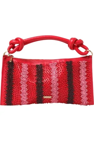 Cult Gaia Tassen, Dames, Rood, ONE Size, Leer, Rode Kralen Clutch Tas