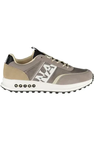 Napapijri Schoenen, Heren, Grijs, 44 EU, Leer, Contrast Accent Sneakers voor Moderne Mannen