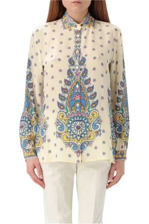 Etro Blouses & Shirts, Dames, Veelkleurig, XL, Zijden Paisley Print Shirt