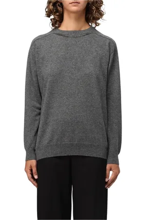 Brunello Cucinelli Truien, Dames, Grijs, M, Kasjmier, Luxe Longsleeve Pullover Sweater