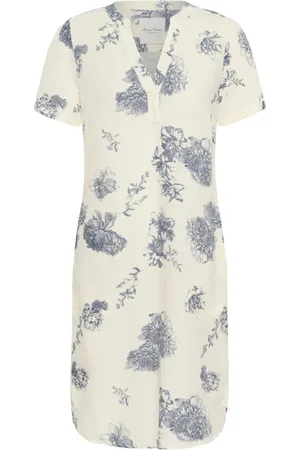 Part Two Kleedjes, Dames, Blauw, 2Xl, Prachtige Bloemenprint Jurk