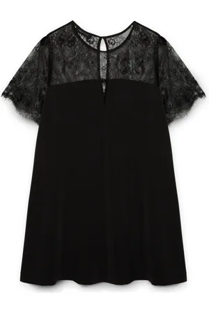 Fiorella rubino Kleedjes, Dames, Zwart, 6Xl, Jurk met kant