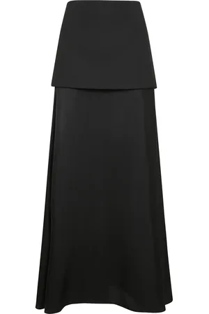 Rohe Rokken, Dames, Zwart, M, Wol, Hoge taille wol en zijde rok