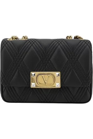 VALENTINO GARAVANI Tassen, Dames, Zwart, ONE Size, Leer, Stud Mini Gewatteerde Schoudertas