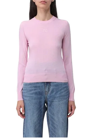 Alexander Wang Truien, Dames, Roze, L, Wol, Roze Merino Wol Crew Neck Sweater