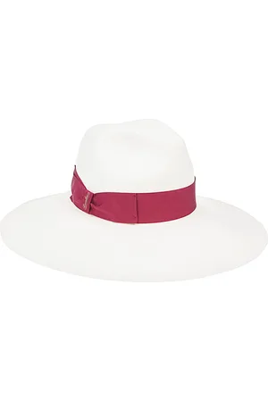 Borsalino Accessoires, Dames, Rood, S, Rode brede rand strohoed