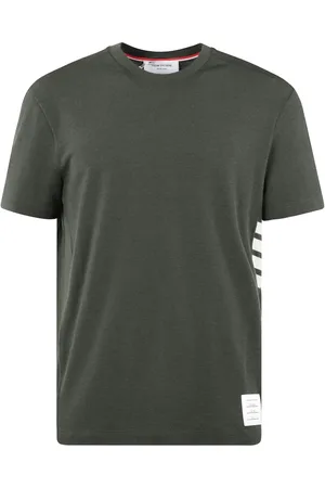 Thom Browne Tops, Heren, Groen, M, Wol, Wollen Jersey Korte Mouw Tee