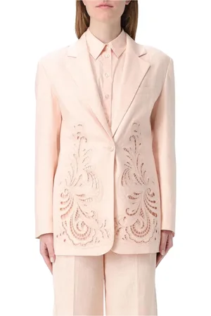 Twin-Set Jassen, Dames, Roze, XS, Linnen, Witte Linnen Blazer