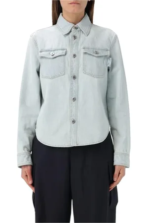 Bottega Veneta Blouses & Shirts, Dames, Blauw, XS, Denim, Stone-Washed Denim Jacket