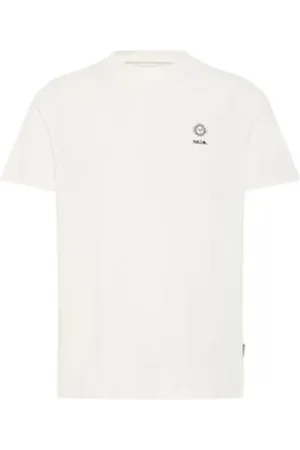 Blend Tops, Heren, Wit, S, Heren Bedrukt T-shirt Ronde Hals
