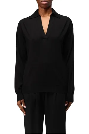 FARFETCH Truien, Dames, Zwart, L, Kasjmier, Beige Cashmere Polo Sweater