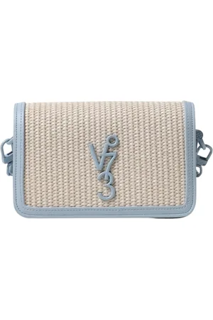 V°73 Tassen, Dames, , ONE Size, Leer, Zwarte Raffia Schoudertas