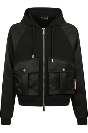 Dsquared2 Jassen, Heren, Zwart, M, Katoen, Zwarte Hoodie met Zakken