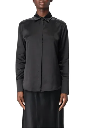 Max Mara Blouses & Shirts, Dames, Zwart, M, Satijn, Zwarte Zijden Satijnen Elegante Blouse