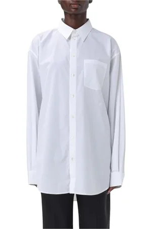 Helmut Lang Blouses & Shirts, Dames, Wit, M, Katoen, Klassieke Witte Poplin Overhemd