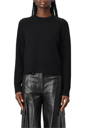 THEORY Truien, Dames, Zwart, M, Kasjmier, Zwarte Crew Neck Sweater