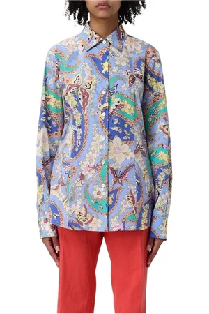 Etro Blouses & Shirts, Dames, Veelkleurig, XS, Zijden blouse met vlinderprint