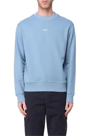 HUGO BOSS Sweatshirts & Hoodies, Heren, Blauw, XL, Katoen, Stijlvolle Violet Boss Sweatshirt