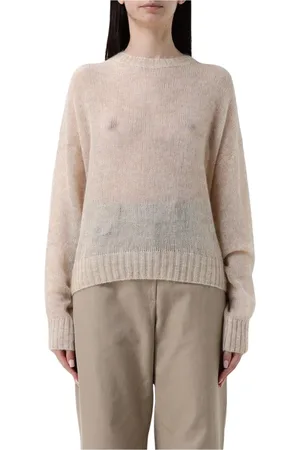 Brunello Cucinelli Truien, Dames, Paars, L, Luxe Ivory Cashmere Pullover Sweater