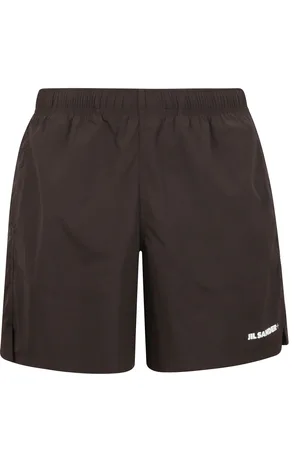 Jil Sander Korte broeken, Heren, Bruin, L, Logo badpak met kostuumstijl