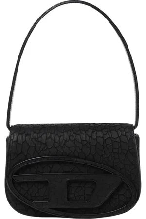 Diesel Tassen, Dames, Zwart, ONE Size, Leer, Zwarte leren clutchtas