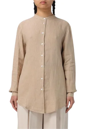 FAY Blouses & Shirts, Dames, , M, Witte Mandarin Kraag Shirt