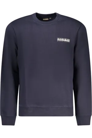 Napapijri Sweatshirts & Hoodies, Heren, Blauw, L, Katoen, Blauwe Katoenen Sweatshirt met Logoprint