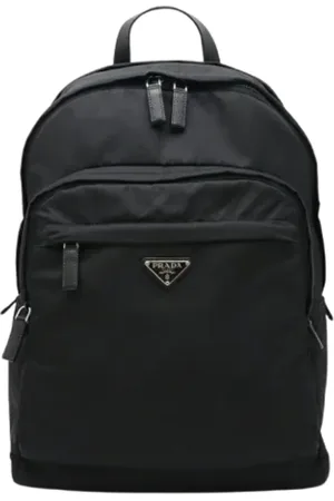 Prada Pre-owned, Heren, Zwart, ONE Size, Leer, Pre-owned Leather backpacks