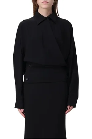 Serafini Blouses & Shirts, Dames, Zwart, XS, Groene Wrap Blouse Lange Mouw Shirt