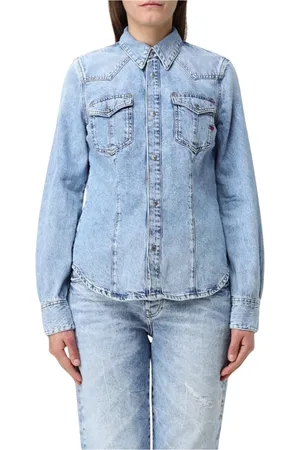 Diesel Blouses & Shirts, Dames, Blauw, L, Denim, Klassieke Denim Shirt voor Vrouwen