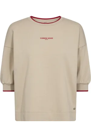 Mos Mosh Sweatshirts & Hoodies, Dames, Grijs, L, Katoen, Veergrijs 3/4 Mouw Sweatshirt