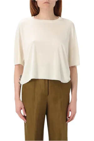 DRUMOHR Truien, Dames, Wit, M, Wol, Witte Merinowol Pullover Trui