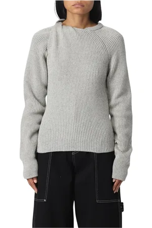 Stella McCartney Truien, Dames, Grijs, S, Grijze Geribbelde Gebreide Trui