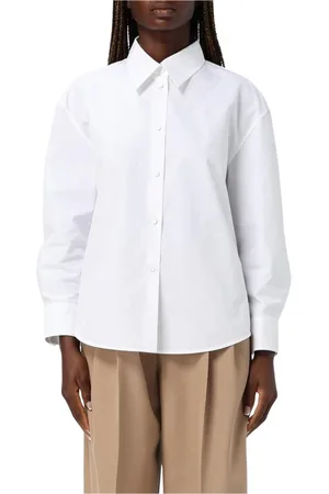 Jil Sander Blouses & Shirts, Dames, Wit, S, Katoen, Witte Katoenen Overhemd Minimalistische Stijl