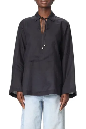 Michael Kors Blouses & Shirts, Dames, Zwart, M, Zwarte Button-Up Shirt, Tijdloze Elegantie