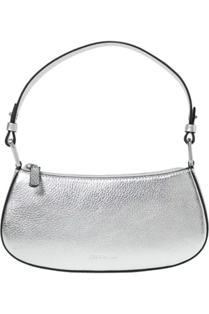 Coccinelle Tassen, Dames, Grijs, ONE Size, Leer, Metallic Zip Handtas